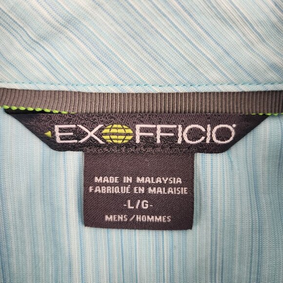 EX-OFFICIO Mens Large Blue Stripe Made to Adventure L/S Button Up - Picture 3 of 7